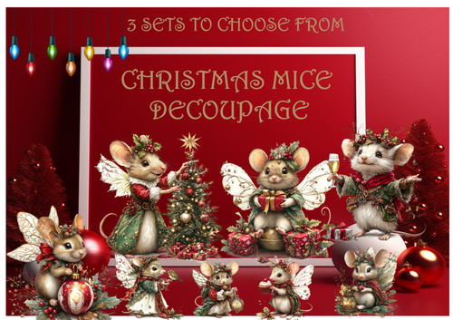 Christmas mice sheet with - a4,