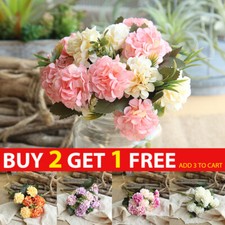 10 Heads Artificial Silk Hydrangea Fake Flowers Bouquet Bunch Wedding Home Decor