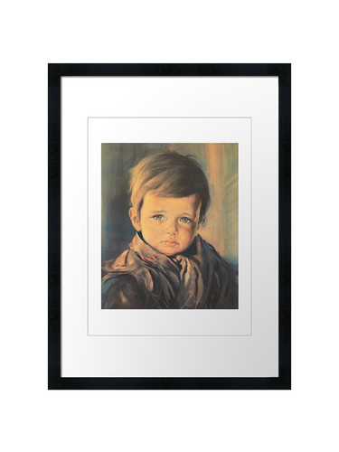 Crying boy cursed painting