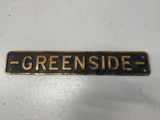 OLD BRASS GREENSIDE PLAQUE /