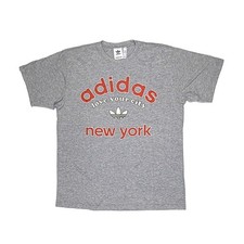 Adidas "Love Your City New York" Men's T-Shirt Large Gray Vintage Style