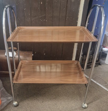 Vintage Chrome Folding Cocktail / Hostess Trolly
