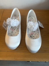 Next White Satin Flat