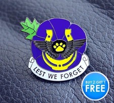 Purple POPPY pin badge animals