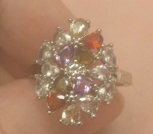 Multi pear gemstone floral - multi,