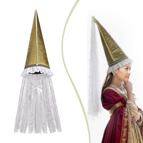 Women medieval hennin hat with - hat,