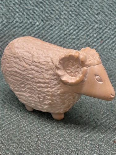 Soapstone carved ram sheep - carved, ram/sheep