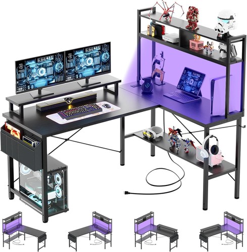Shaped gaming desk with - gaming,