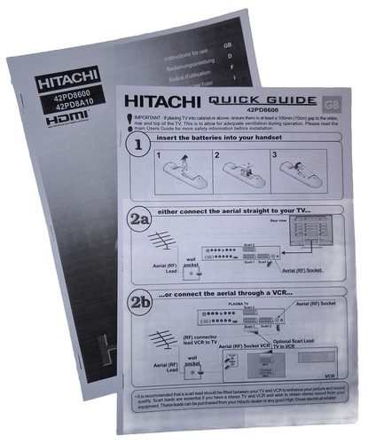 Hitachi 42pd86oo plasma - hitachi,