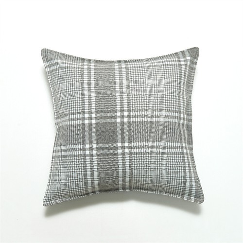 Tartan check linen cushion - linen,