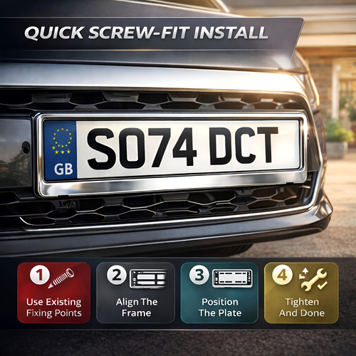 Chrome number plate surround - plate,