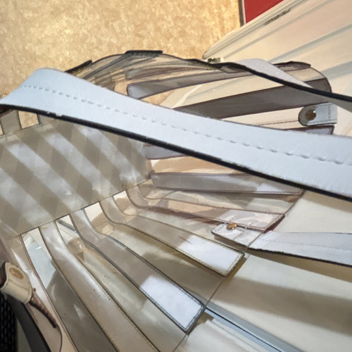 Clear pvc striped tote bag - striped,