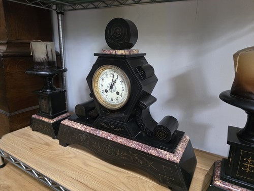 French clock garniture - clock, early