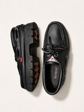 Kickers Black Leather Moccasin