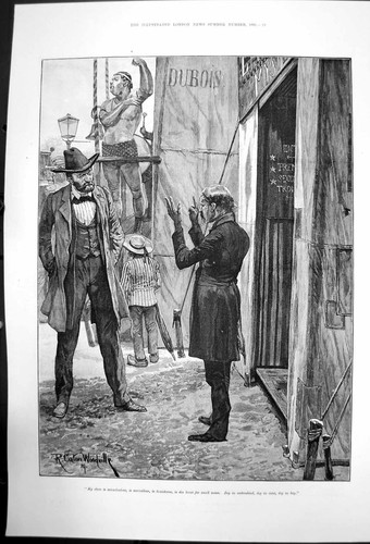 Antique old print - antique, woodville