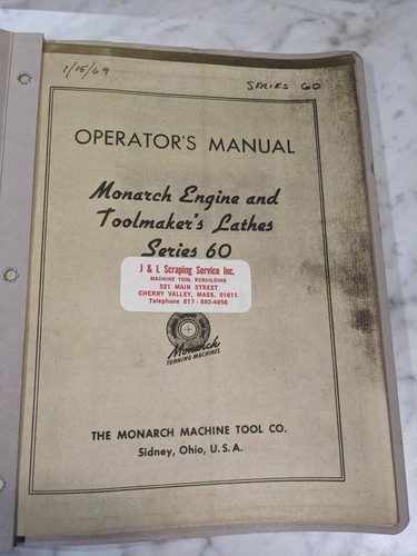 Monarch operator manual - monarch,
