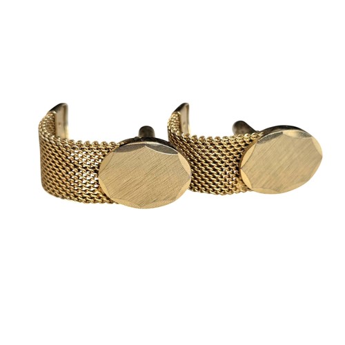 Gold tone mesh wrap - mesh, cufflinks