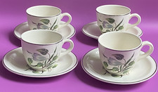 Vintage Russell Hobbs Espresso Coffee Floral Ceramic Cups & Saucers Set of 4