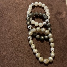 Set Of Faux ‘pearl Type’ Bracelets. Costume. Never Worn.