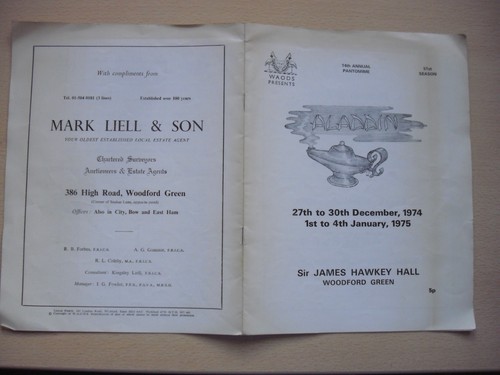 Pantomime programme sir - sir, james