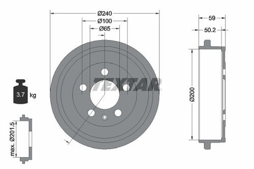 New brake drum for - vw, (svw)