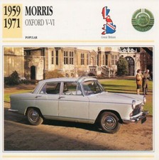 1959-1971 MORRIS OXFORD V / VI Classic Car Photograph / Information Maxi Card