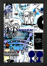 Radiohead Collage: Escape from Real Framed Wall Art Poster Canvas Print Picture