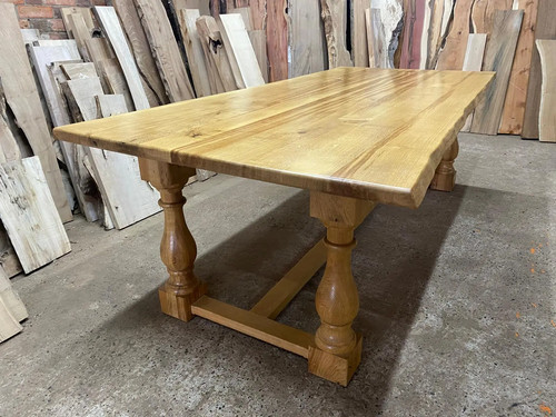 Solid oak refectory table - refectory,
