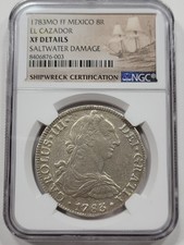1783 Mexico 8 Reales EL CAZADOR Shipwreck NGC XF Great Detail Nice *K718
