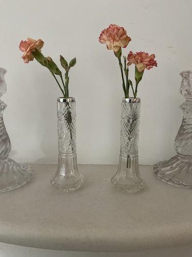 Vintage glass silver - glass, bud