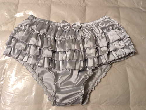 Satini frilly silver - frilly, sissy