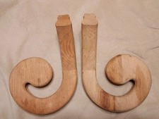 Pair (2) Unstained Wood Oak