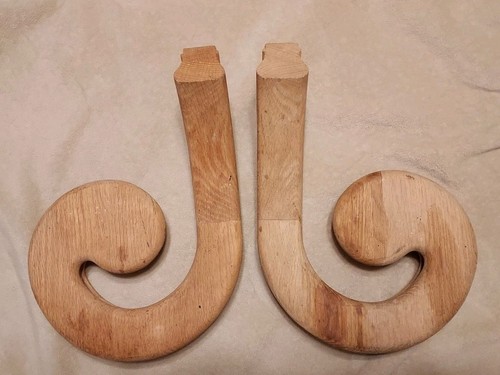 Pair unstained wood oak - unstained,
