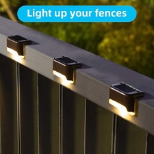 4X Outdoor LED Solar Deck Night Lights Garden Patio Stairs Step Fence Lamp