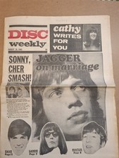Vintage DISC WEEKLY Magazine 28 AUGUST 1965 Stones Beatles Dylan Baez Sandie NME