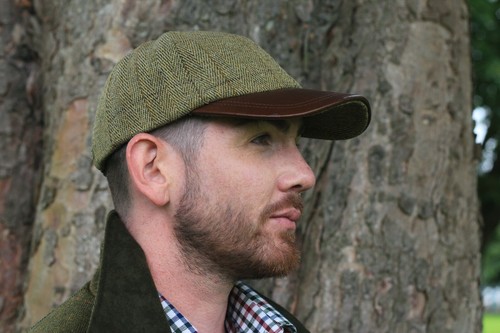 Baseball cap tweed leather - tweed,