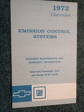 1972 CHEVROLET EMISSION