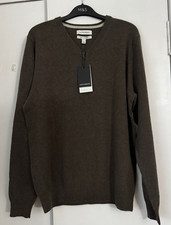 Gorgeous BNWT M&S Autograph mens gents medium brown pure cashmere v neck jumper