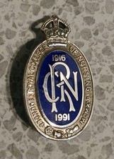 Good Scarce 1916-1991 Royal College of Nursing 75th Anni & Enamel Pin Badge