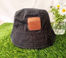 Adidas Bucket Hat - Leather Patch - Stone Roses - Festivals Holidays - VGC