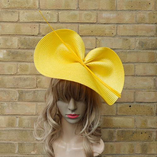 Yellow fascinator ostrich - fascinator,