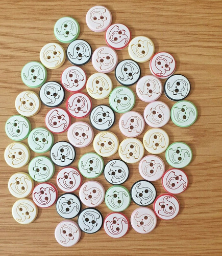 Elephant pattern buttons - 50,