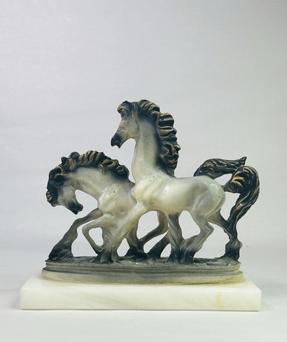Vintage resin prancing horse - resin,