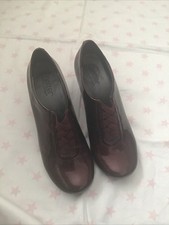 Hotter Stephanie Burgundy Patent Vintage Style Court Shoes Size 5.5 Standard