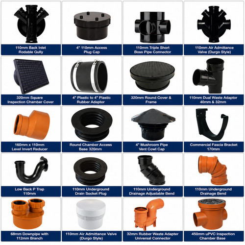 110mm drainage fittings - fittings, bundle