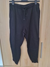 Ladies H&M Black Cuffed Joggers Size XL 16/18