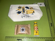 L’OCCITANE EN PROVENCE COTTON GREAT BRITAIN Make Up Gift CLUTCH BAG Zip Case New