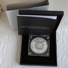 2015 BATTLE OF WATERLOO 88mm SILVER LAYERED PISTRUCCI MEDAL - complete