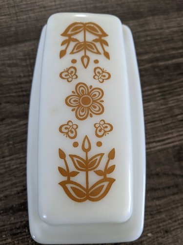 Pyrex vintage butterfly gold - vintage,