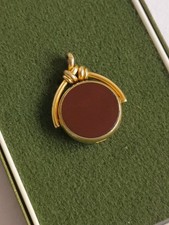 Antique Victorian Rolled Gold Fob Pendant, Carnelian & Bloodstone Thomas Hopwood